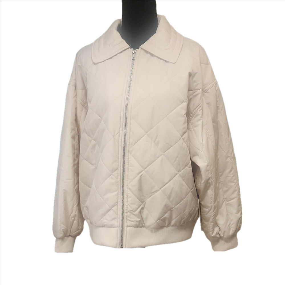 NWT Too Foxy - Black Label Cream Quilted Jacket, XS